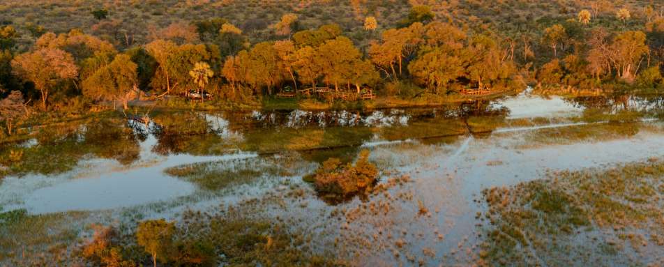 Aerial view of Macatoo - Wild Botswana Riding Safari