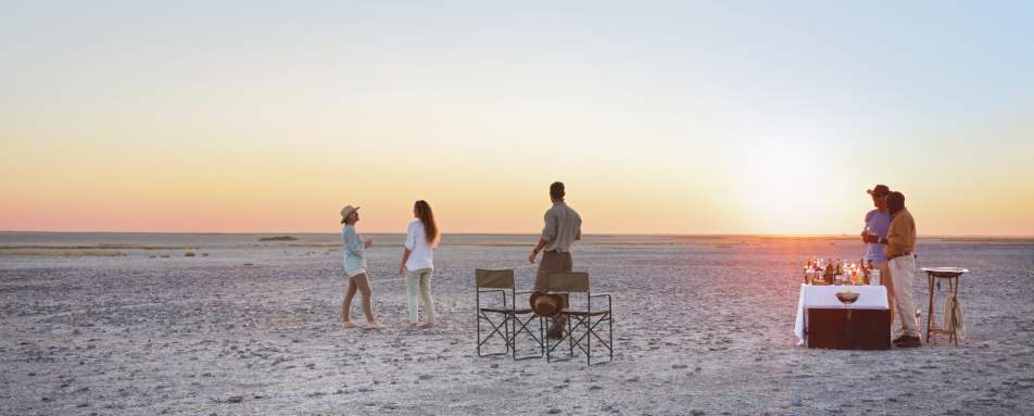 Sundowners on the pans 