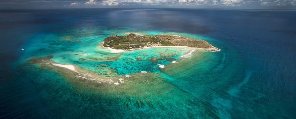 Necker Island aerial view 
