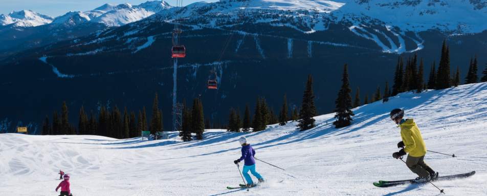 Family skiing in Whistler