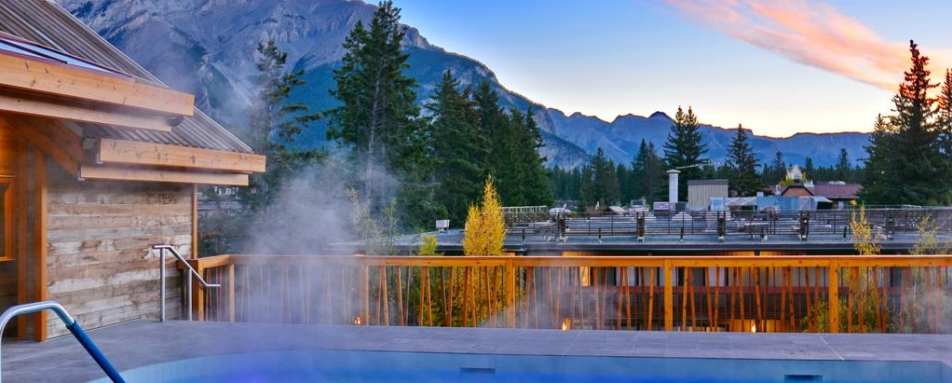 Swimming Pool at Dusk, Moose Hotel & Suites