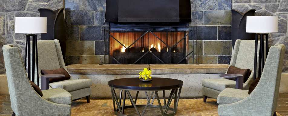 Lobby Fireplace - Westin Resort and Spa, Whistler
