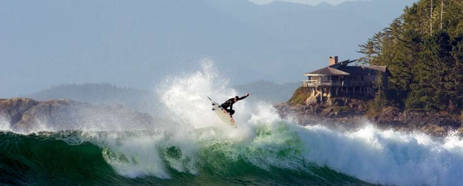 Surfing at Wickaninnish Inn