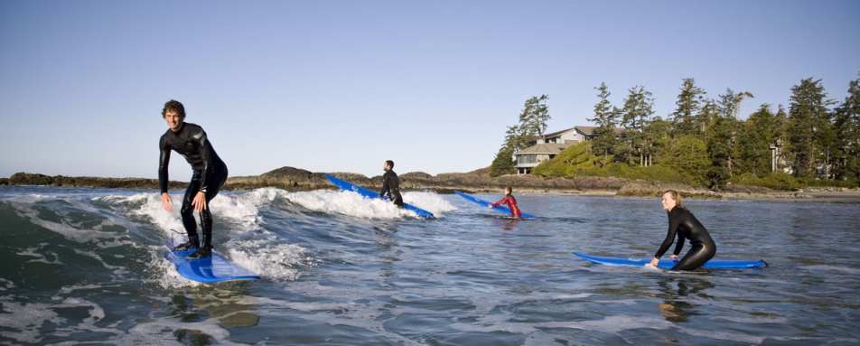 Surf lesson at Wickaninnish Inn
