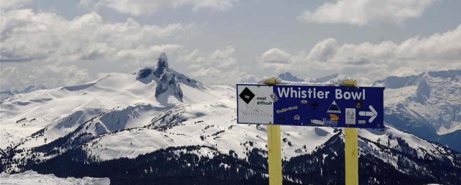 Whistler Bowl sign - Ski Canada Adventure