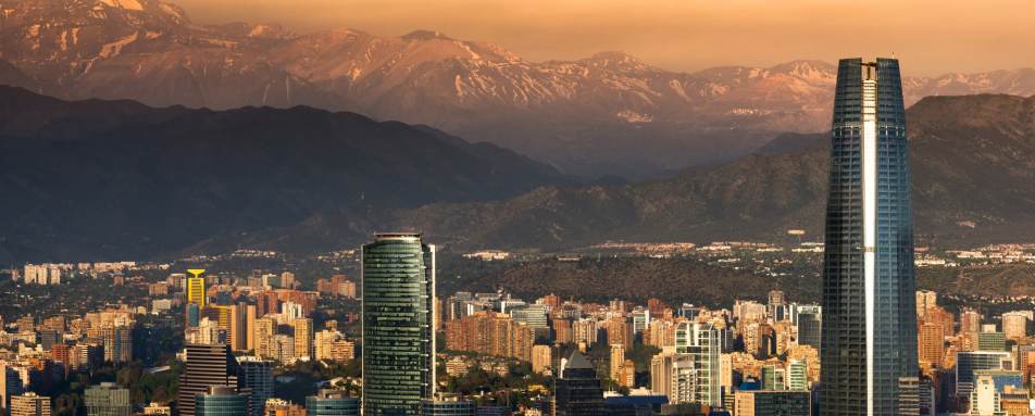 Santiago skyline - Patagonia by land & sea