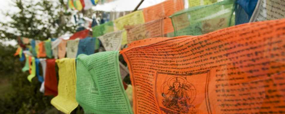 Prayer flags Shanghri La - Rural China
