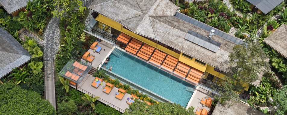 Aerial view of swimming pool  