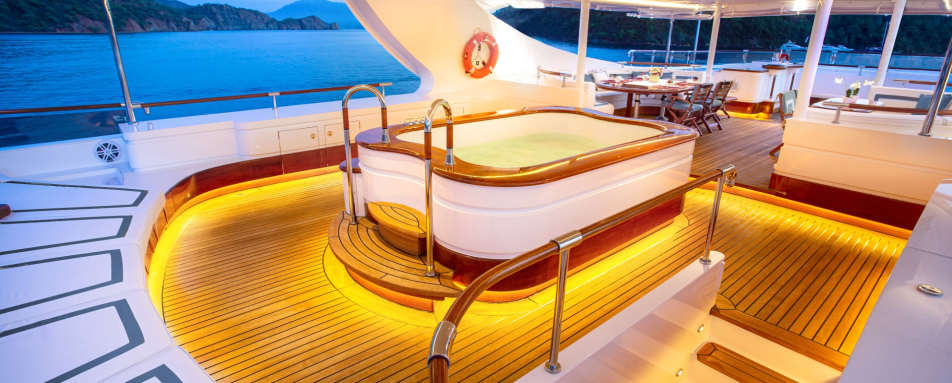 Aqua Mare Jacuzzi and Loungers on Sun Deck 