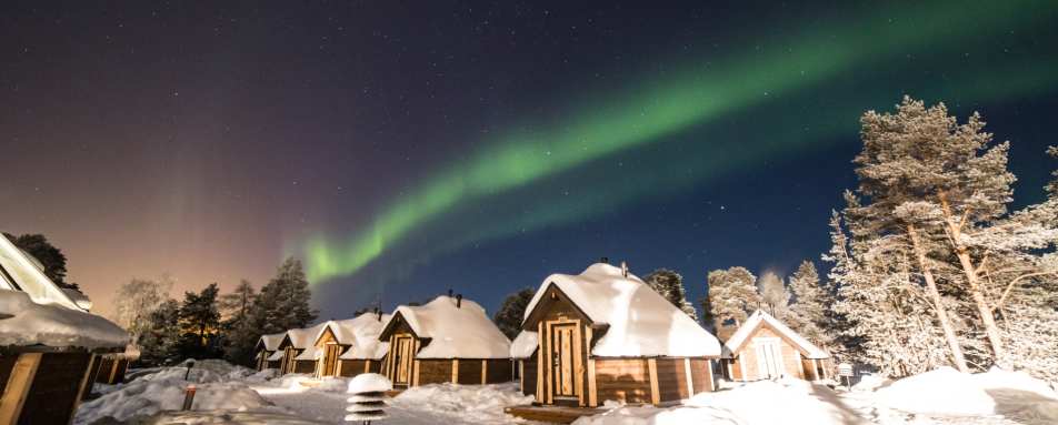 Northern Lights over the Aurora Cabins 