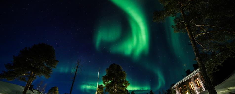 Northern Lights over the hotel