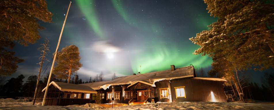 Main Building with Northern Lights