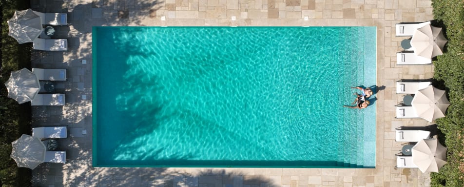 Aerial view of the swimming pool 