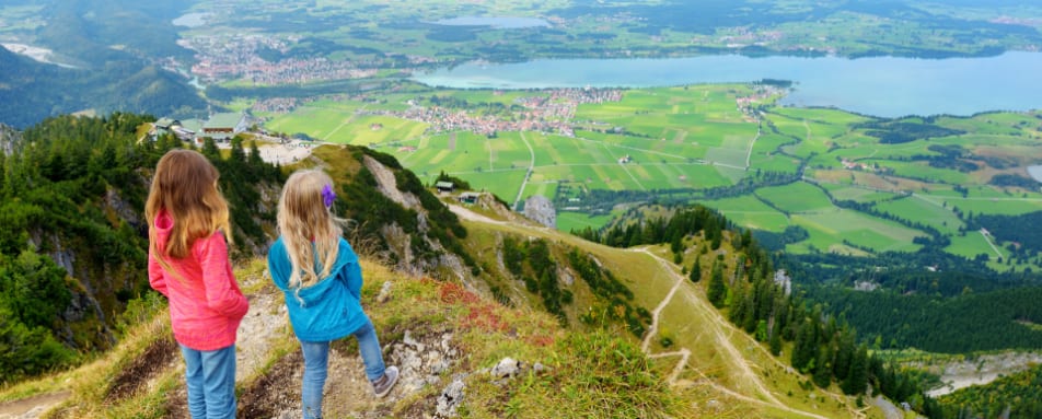 Young Kids Bavaria Mountains 