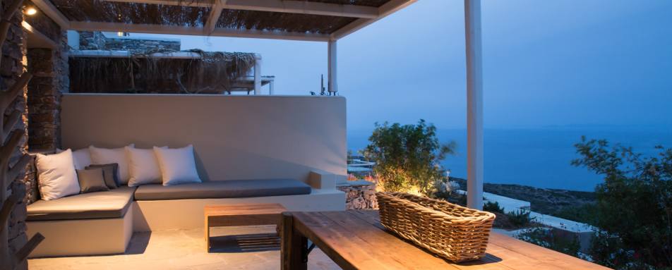 Private terrace at night 