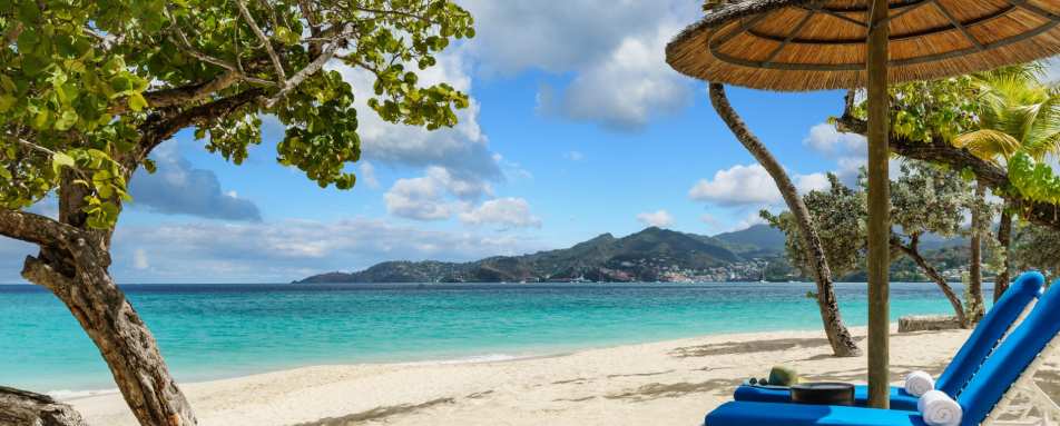 Grand Anse Beach with view of St Georges 