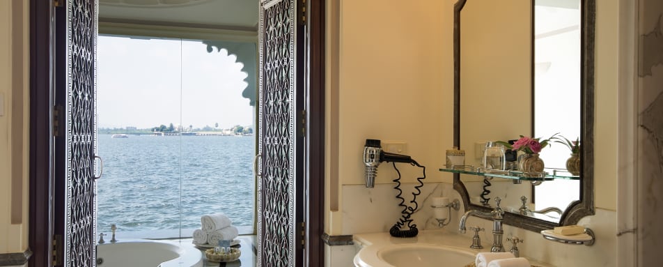 Bathroom View - Taj Lake Palace 