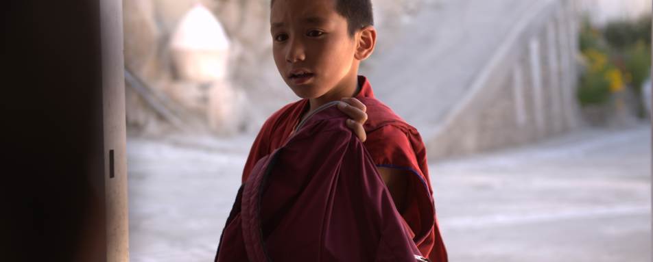 Novice Monk at Thiksey Monastery - Spotting Snow Leopards in Himalaya