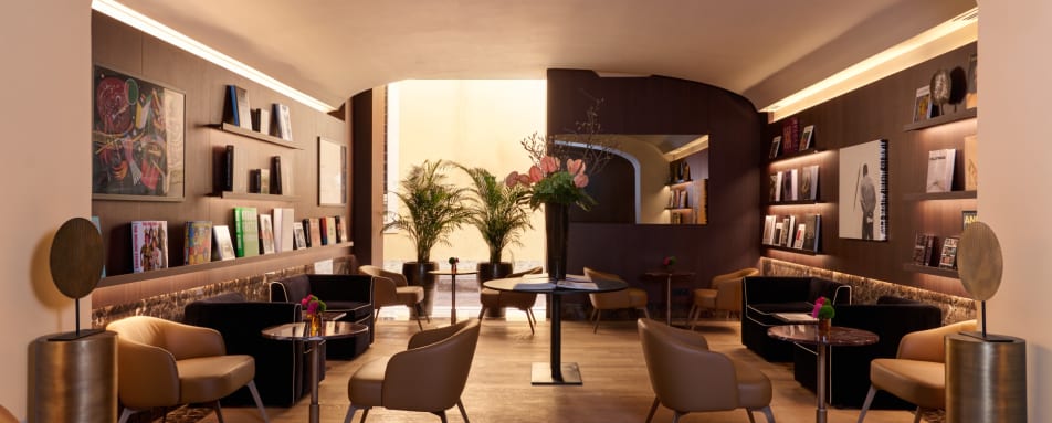 The lobby area of The First Arte 