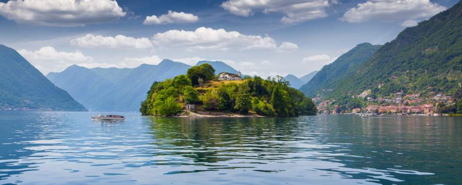 Secluded island Lake Como 