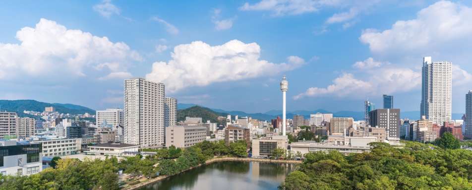 Cityscape of Hiroshima from Hiroshima Castle