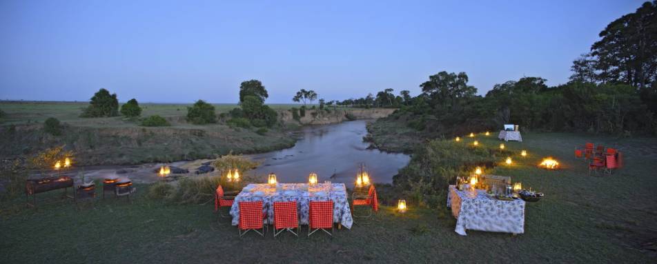 Riverside dining - Bateleur Camp at Kichwa Tembo