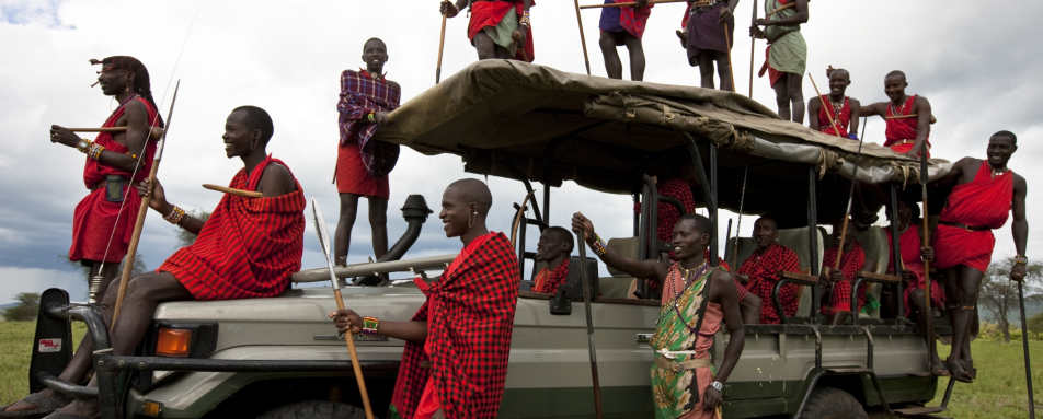 Maasai on vehicle - Cottar's 1920 Safari Camp