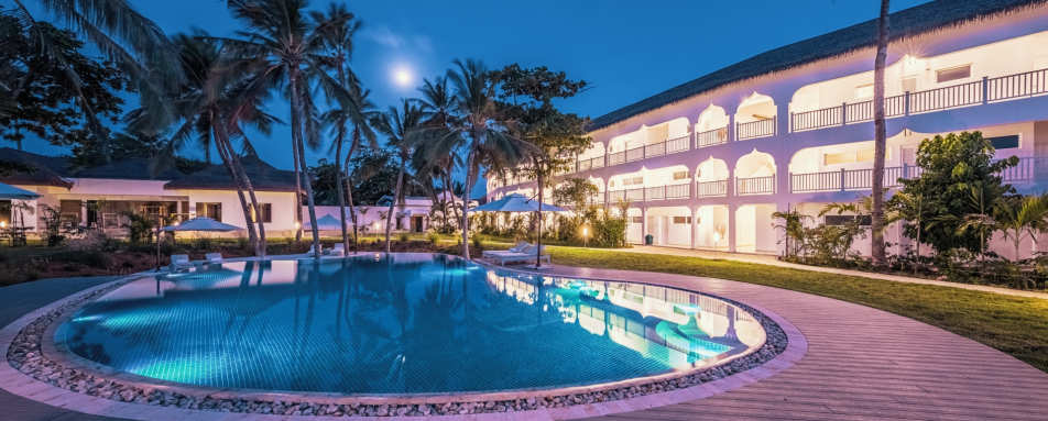 Swimming pool at night