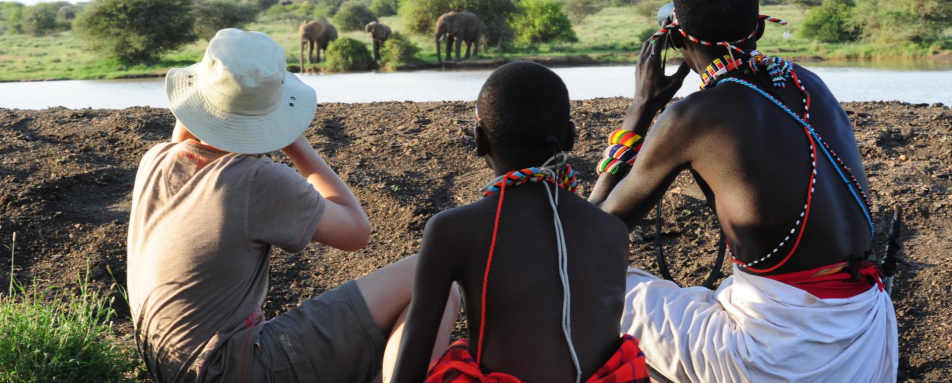 Spotting elephants on foot - Karisia Walking Safaris