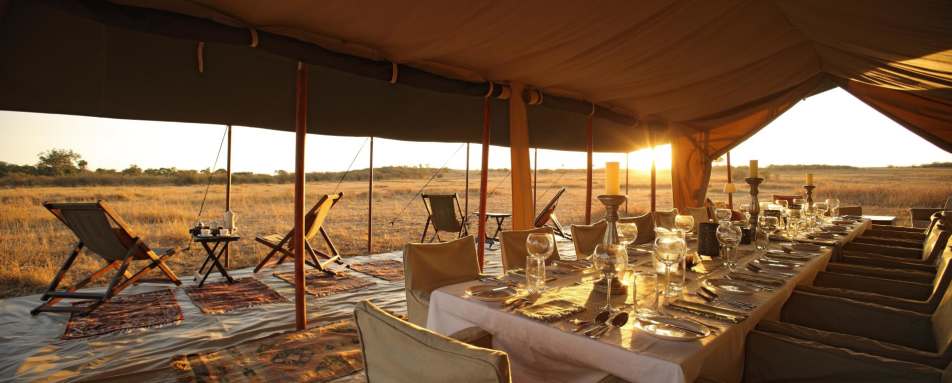 Dining tent looking over the plains - Karisia Walking Safaris