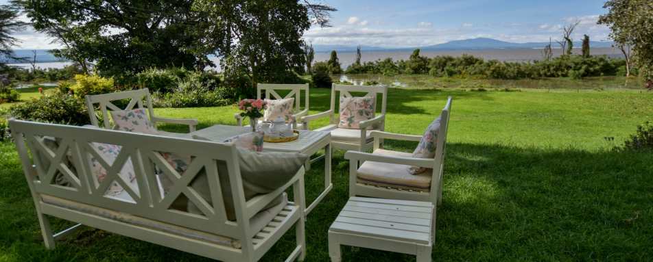 Garden with lake views