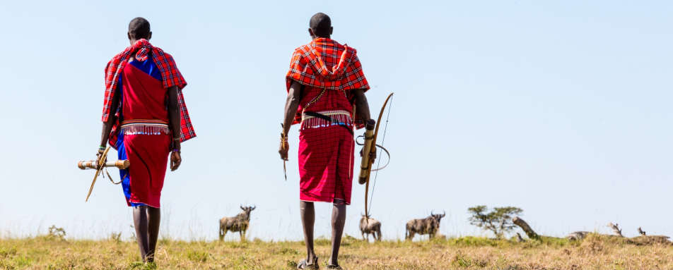 Maasai men walking - Offbeat Mara Camp