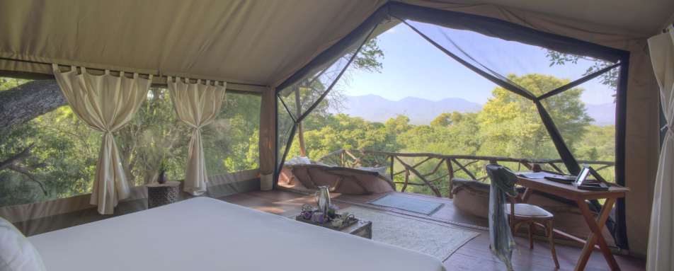 Tented room interior 