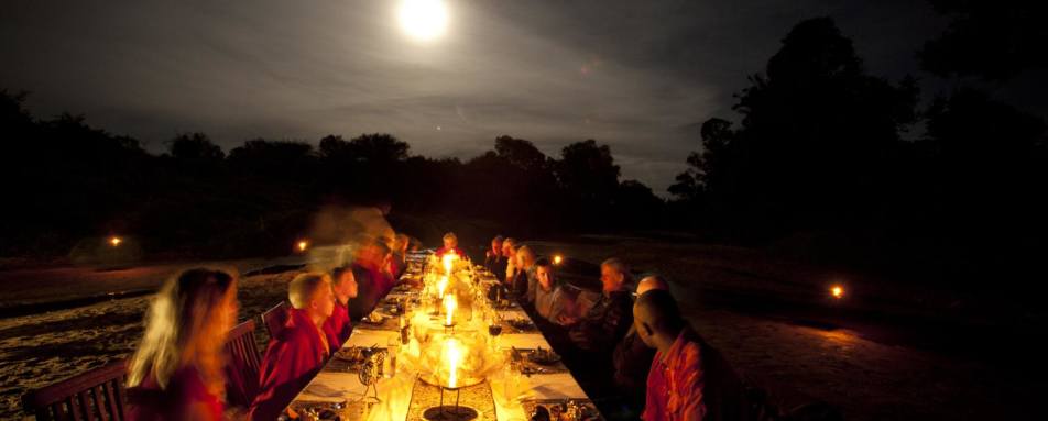 Dining Sala's Camp - Laikipia rhinos and Mara Cats