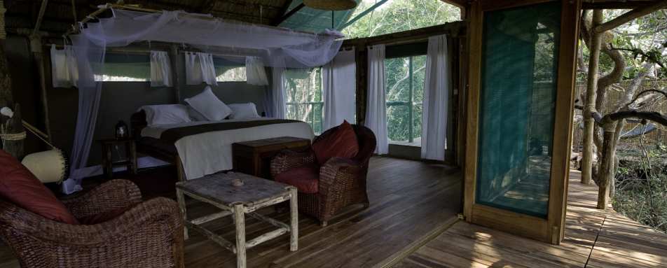 Inside a Tent - Mvuu Lodge