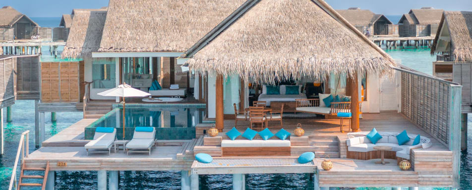 Over Water Pool Villa Aerial 