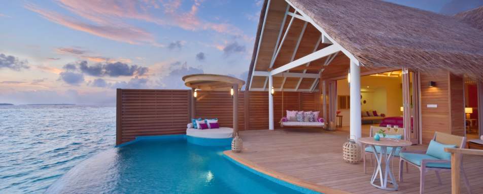 Water Pool Villa at Dusk - Milaidhoo