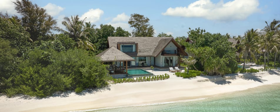 Beach Retreat with Pool aerial  