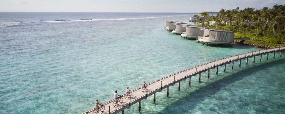   Family cycling - Bridge 