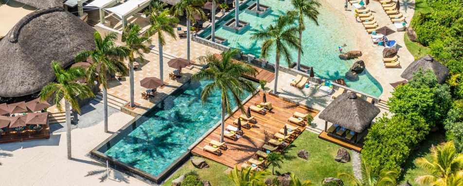 Aerial view of the Pool Area - Four Seasons Resort Mauritius at Anahita