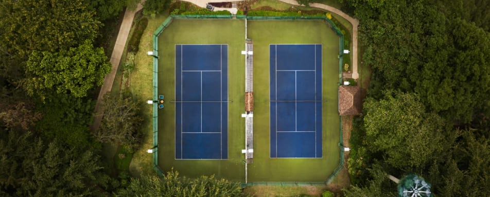 Tennis courts aerial shot 