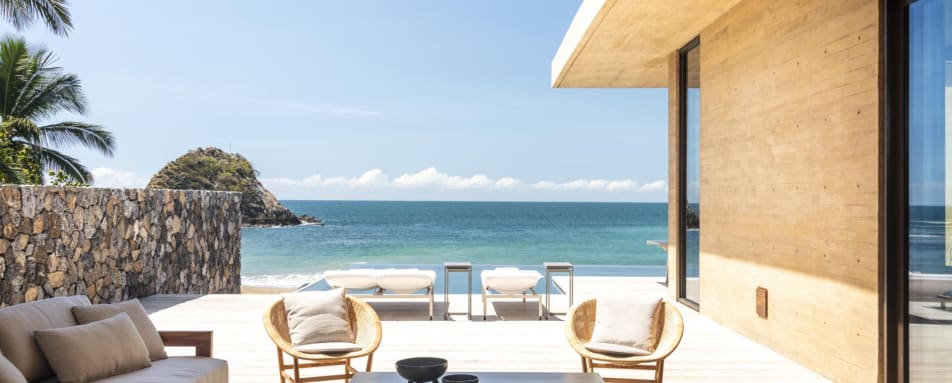 balcony seating beach view 