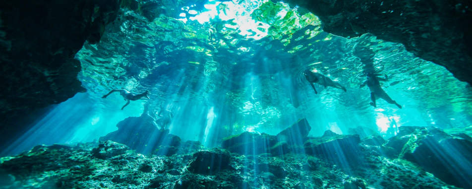 Underwater cave in Mexico 