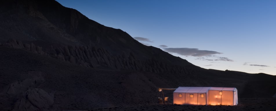 Camp at night - Dar Ahlam Nomad Camp