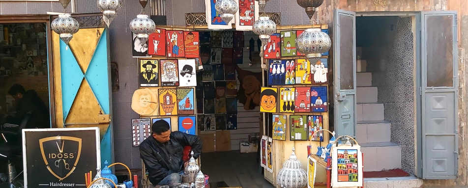 Lantern maker Atif in his workshop 