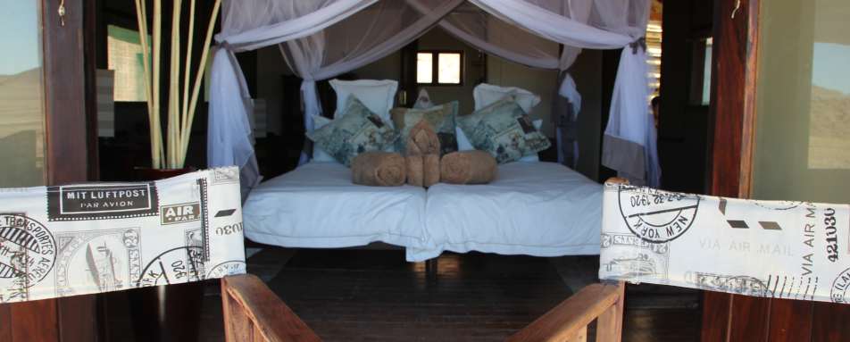 Tented room interior