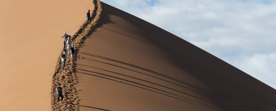 Climbing the dunes - Kulala Desert Lodge