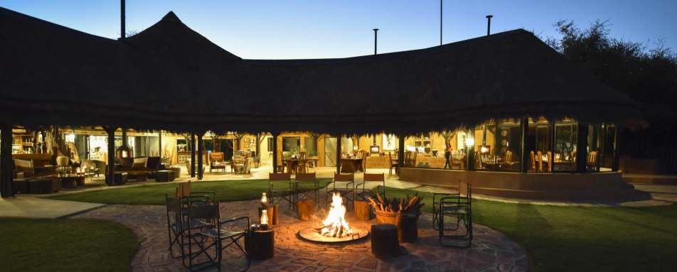 Camp exterior at night 