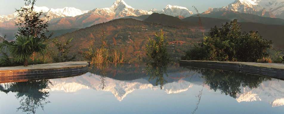 Pool at Tiger Mountain Pokhara Lodge - On a high in Nepal