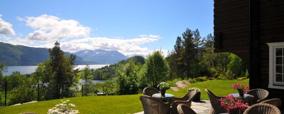 The garden and stunning views at Storfjord